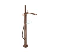 KEUCO Edition 400 mitigeur de bain 51527290100 sur pied, avec flexible de douche et douchette, or rouge brossé