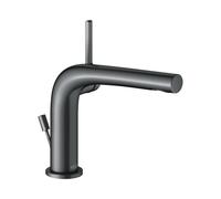 KEUCO EDITION 400 Mitigeur monocommandé pour lavabo 120, avec garniture d'écoulement, saillie 153mm, 51504130002, Couleur: Chrome noir brossé