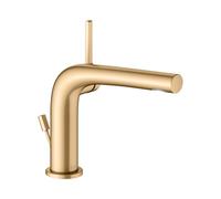 KEUCO EDITION 400 Mitigeur monocommandé pour lavabo 120, avec garniture d'écoulement, saillie 153mm, 51504250002, Couleur: laiton / laiton brossé