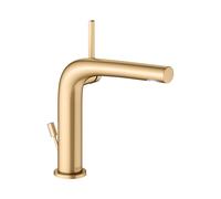 KEUCO EDITION 400 Mitigeur monocommandé pour lavabo 150, avec garniture d'écoulement, saillie 153mm, 51502250000, Couleur: Laiton brossé