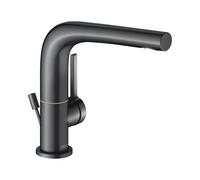 KEUCO EDITION 400 Mitigeur monocommandé pour lavabo 150, orientable, avec garniture d'écoulement, 51505130000, Couleur: Chrome noir brossé