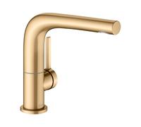 KEUCO EDITION 400 Mitigeur monocommandé pour lavabo 150, pivotant, sans garniture de vidage, 51505250100, Couleur: Laiton brossé