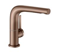 KEUCO EDITION 400 Mitigeur monocommandé pour lavabo 150, pivotant, sans garniture de vidage, 51505290100, Couleur: rouge or brossÃ©