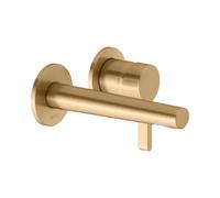 KEUCO EDITION 400 Mitigeur monocommandé pour lavabo, encastré, avec limiteur de température, saillie 165mm, 51516250201, Couleur: laiton / laiton brossé