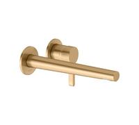 KEUCO EDITION 400 Mitigeur monocommandé pour lavabo, encastré, avec limiteur de température, saillie 243mm, 51516250202, Couleur: Laiton brossé