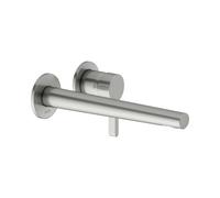 KEUCO EDITION 400 Mitigeur monocommandé pour lavabo, encastré, avec limiteur de température, saillie 243mm, 51516060202, Couleur: acier inoxydable