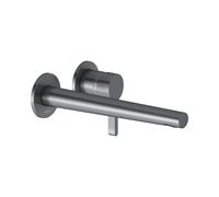 KEUCO EDITION 400 Mitigeur monocommandé pour lavabo, encastré, avec limiteur de température, saillie 243mm, 51516130202, Couleur: Chrome noir brossé