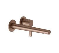 KEUCO EDITION 400 Mitigeur monocommandé pour lavabo, encastré, avec limiteur de température, saillie 243mm, 51516290202, Couleur: rouge or brossÃ©