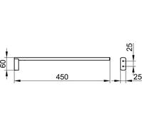 KEUCO EDITION 400 Porte-serviettes, 1 bras, fixe, 450 mm, 11520130000