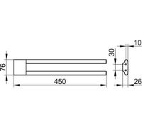KEUCO EDITION 400 porte-serviettes, 2 bras, fixe, 450 mm, 11518050000, Couleur: nickel brossé