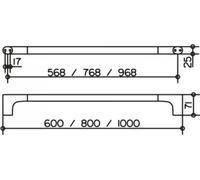 KEUCO EDITION 400 porte-serviettes de bain, fixation cachée, 600 mm, 11501050600