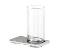 KEUCO EDITION 400 porte-verre, verre cristal véritable, 11550069000, Couleur: acier inoxydable