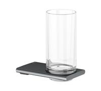 KEUCO EDITION 400 porte-verre, verre cristal véritable, 11550139000, Couleur: Chrome noir brossé