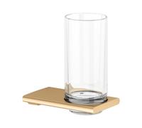KEUCO EDITION 400 porte-verre, verre cristal véritable, 11550259000, Couleur: Laiton brossé