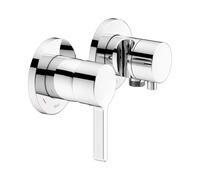KEUCO EDITION 400 Set de mitigeur monocommande encastré 2 voies avec raccord de flexible et support de douche, 51551011221, Couleur: Chromé
