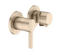 KEUCO EDITION 400 Set de mitigeur monocommande encastré 2 voies avec raccord de flexible et support de douche, 51551031221, Couleur: Bronze brossé