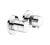KEUCO EDITION 400 Set de robinetterie thermostatique encastré 2 voies avec raccord de flexible et support de douche, 51553011221, Couleur: Chromé