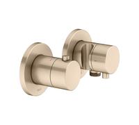 KEUCO EDITION 400 Set de robinetterie thermostatique encastré 2 voies avec raccord de flexible et support de douche, 51553031221, Couleur: Bronze brossé