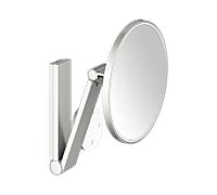KEUCO iLook_move miroir cosmétique 17612219002 rond, grossissement 5x, beleuchtet , avec panneau de commande, modèle mural, finition inox, Ø 21,2 cm
