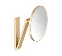 KEUCO iLook_move miroir cosmétique 17612250000 rond, grossissement 5x, modèle mural, laiton brossé, Ø 21,2 cm