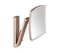 KEUCO iLook_move Miroir de soins de beauté, éclairé, angulaire, couleur de lumière réglable sur plusieurs niveaux, panneau de commande en verre, 17613299002, Couleur: rouge or brossÃ©