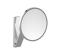 KEUCO iLook_move Miroir de soins de beauté, éclairé, rond, chromé, avec passage de câble encastré pour interrupteur d'éclairage ambiant, 17612019003