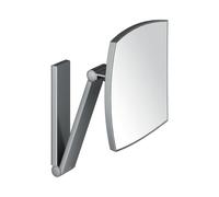 KEUCO iLook_move Miroir de soins de beauté, sans éclairage, angulaire, montage mural, 17613130000, Couleur: Chrome noir brossé