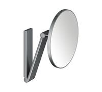 KEUCO iLook_move, Miroir de soins de beauté, sans éclairage, rond, montage mural, 17612130000, Couleur: Chrome noir brossé