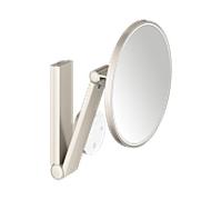 Keuco iLook_move miroir cosmétique 17612059002 beleuchtet , Ø 212 mm, nickel brossé, transformateur encastré