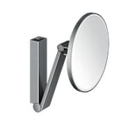 Keuco iLook_move miroir cosmétique 17612139006 beleuchtet , Ø 212 mm, chrome noir brossé, chemin de câbles beleuchtet