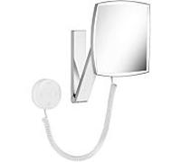 Keuco iLook_move miroir cosmétique 17613059005 beleuchtet , 200 x 200 mm, nickel brossé, câble spiralé