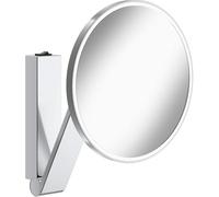 Keuco iLook_Move Miroirs grossissants avec éclairage, Ronds, Ø20cm, chromés | Grossissement 5 fois, avec interrupteur aller-retour, encastré, Made in Germany