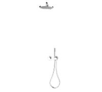 Keuco IXMO Ensemble de douche 7 59653010701 rond, mitigeur thermostatique avec flexible de douche et douche de tête, chromé
