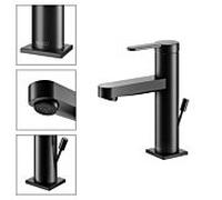 Keuco IXMO Flat 100 Black Selection mitigeur lavabo 59502373000 avec garniture de vidage , noir