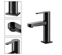 KEUCO Mitigeur lavabo monocommande IXMO Flat 100 bec 109 mm sans vidage Noir mat 59502373100