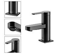 Keuco IXMO Flat 60 Black Selection mitigeur lavabo 59504373100 sans garniture de vidange , noir