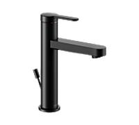 Keuco IXMO Flat mitigeur lavabo 59501373001 projection 124mm, avec garniture de vidage , rosace ronde, noir mat