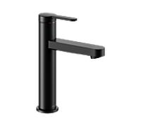 Keuco IXMO Flat mitigeur lavabo 59501373101 projection 124mm, sans garniture de vidange , rosace ronde, noir mat