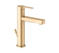 KEUCO IXMO Mitigeur monocommande de lavabo plat 59501253001 saillie 124mm, avec garniture de vidage , rosace ronde, laiton brossé