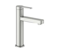 KEUCO IXMO Flat Mitigeur monocommandé pour lavabo 130, sans vidage à tirette, saillie 124mm, 59501063101, Couleur: acier inoxydable