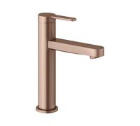 KEUCO IXMO Flat Mitigeur monocommandé pour lavabo 130, sans vidage à tirette, saillie 124mm, 59501293101, Couleur: rouge or brossÃ©