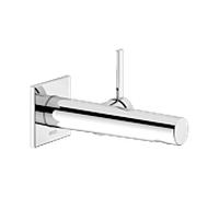 Keuco Ixmo mitigeur lavabo 59516070102 saillie 187 mm, finition inox, fixation murale, rosace carrée