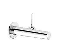 Keuco Ixmo mitigeur lavabo 59516171101 projection 219mm, finition aluminium, fixation murale, rosace ronde