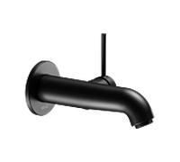 Keuco Ixmo mitigeur lavabo 59516370201 saillie 165 mm, noir mat, montage mural, rosace ronde