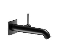Keuco Ixmo mitigeur lavabo 59516371202 saillie 225 mm, noir mat, montage mural, rosace carrée