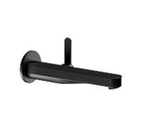 Keuco Ixmo mitigeur lavabo 59516371301 saillie 225 mm, noir mat, montage mural, rosace ronde