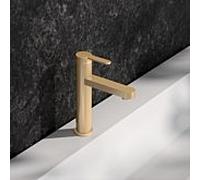 KEUCO IXMO Flat Mitigeur monocommandé pour lavabo 130, sans vidage à tirette, saillie 124mm, 59501253101, Couleur: Laiton brossé