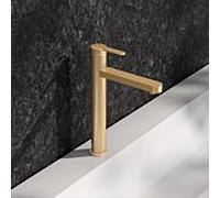 KEUCO IXMO Flat Mitigeur monocommandé pour lavabo 210, sans vidage à tirette, saillie 159mm, 59510253100, Couleur: Laiton brossé