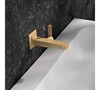 KEUCO IXMO Mitigeur monocommande de lavabo plat 59516250302 saillie 165 mm, laiton brossé, montage mural, rosace carrée