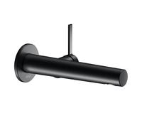 Keuco IXMO Black Selection mitigeur lavabo 59516371101 Saillie 219 mm, noir mat, montage mural, rosace ronde